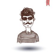 hipster style hand drawn illustration N44