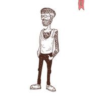 hipster style hand drawn illustration N45