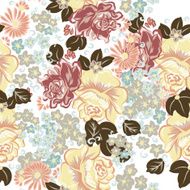 Floral seamless pattern with flowers in watercolor style N3