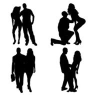 Vector silhouettes of different people N35