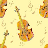 Vector seamless texture of violin music
