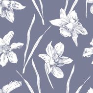 Lovely gentle seamless pattern with daffodils