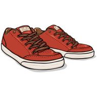 Vector Cartoon Red Skaters Shoes