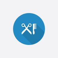 barbershop Flat Blue Simple Icon with long shadow