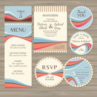 Set of retro wedding cards N9
