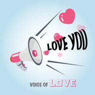 megaphone of love hearts - vector illustration