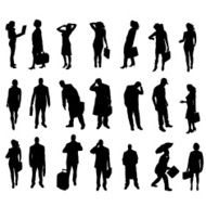 Vector silhouettes of business people N21