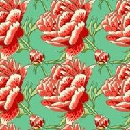 Seamless floral background with peonies N21