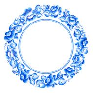 Gzhel style circle frame N3