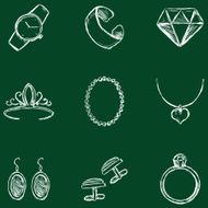 Vector Set of Chalk Jewelry Icons N2