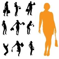 Vector silhouette of a people N58