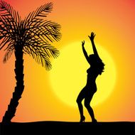 Vector silhouette of a woman N928