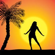 Vector silhouette of a woman N929