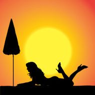 Vector silhouette of a woman N931