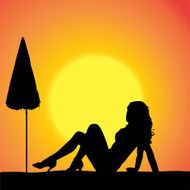 Vector silhouette of a woman N932