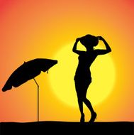 Vector silhouette of a woman N933