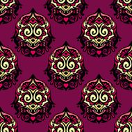 Purple Damask flower seamless vector vintage