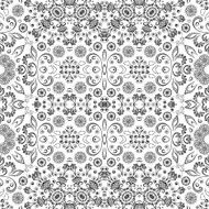 Seamless Outline Floral Pattern N13
