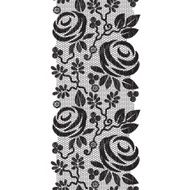 Black lace texture with roses and leaves