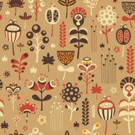Vintage seamless pattern with colorful flowers