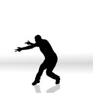 Vector silhouette of man N34