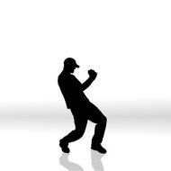 Vector silhouette of man N35