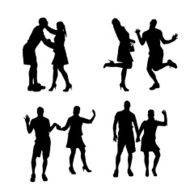 Vector silhouette of dance N28