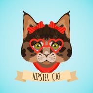 Hipster cat portrait N2