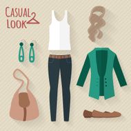 Woman clothing set flat illustration N5