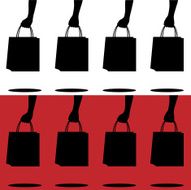 Hands Holding Shopping Bags Silhouettes