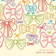 Vector colorful bows horizontal frame seamless pattern background