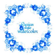 Gzhel style floral frame N3