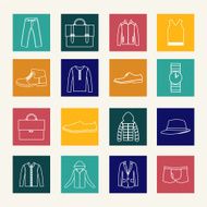 Set of flat man clothing icons