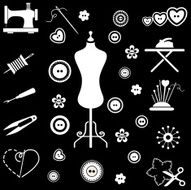 Sewing icons set N3