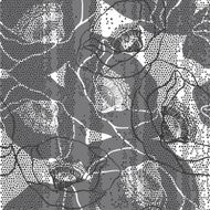 Monochrome seamless pattern with poppies Hand-drawn floral background N2