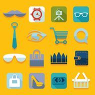 Set of fashion flat icons N132