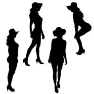 Vector silhouettes of sexy women N23