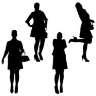 Vector silhouette of the woman N26
