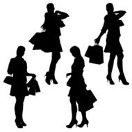 Vector silhouette of the woman N27