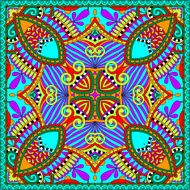 silk neck scarf or kerchief square pattern design in ukrainian N58