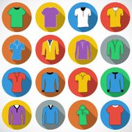 T shirt Icon vector illustration Flat design style with shadow N2