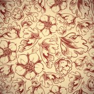 Autumn leaves and flowers seamless pattern