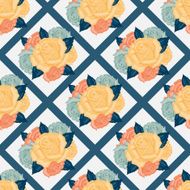 Vector seamless flowers pattern with roses