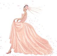 Bride in pink dress