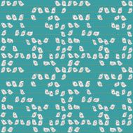 Seamless pattern with white bird on branch in Scandinavian style