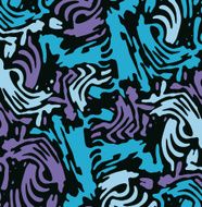 Abstract square zebra pattern Multicolored Blue purple and black ambiance
