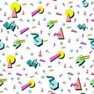 Retro memphis 80s style seamless pattern background