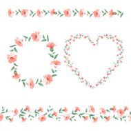 Set of flower frames