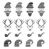 Hipster Vintage Icon with Pattern Background N3