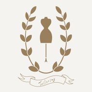 Tailoring emblem with mannequin or dummy N4